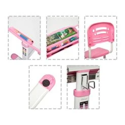 Diroan Kids Multifunctional Desk And Chair Set, Height Adjustable Children School Study Desk With Tilt Desktop, Metal Hook And Storage Drawer For Boys Girls (Pink) 12 Diroan Kids Multifunctional Desk And Chair Set, Height Adjustable Children School Study Desk With Tilt Desktop, Metal Hook And Storage Drawer For Boys Girls (Pink) -Best Furniture Store 41RZDFGQfuL