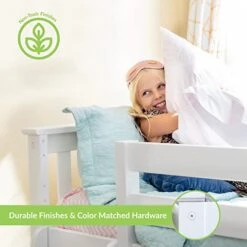 W Bunk Bed, Twin-Over-Twin Wood Bed Frame For Kids, White 17 W Bunk Bed, Twin-Over-Twin Wood Bed Frame For Kids, White -Best Furniture Store 41Rg05zmWnL