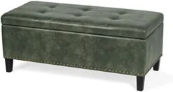 Joveco Storage Ottoman Bench Microfiber Rectangular Button Tufted Footstool Toy Chests & Storage Room Organizer (Dark Royal Blue) -Best Furniture Store 41Rhbr0FHtL. AC