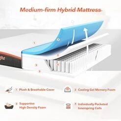 Queen Size Mattress, Sweetnight 10 Inch Queen Size Memory Foam Hybrid Mattress For Cool Sleep, Medium Firm Bed Mattress For Pressure Relief, Mattress In A Box, White 16 Queen Size Mattress, Sweetnight 10 Inch Queen Size Memory Foam Hybrid Mattress For Cool Sleep, Medium Firm Bed Mattress For Pressure Relief, Mattress In A Box, White -Best Furniture Store 41RjulJ1n4L