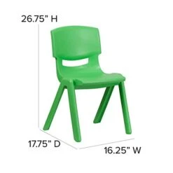 Flash Furniture Whitney 2 Pack Green Plastic Stackable School Chair With 15.5" Seat Height -Best Furniture Store 41RlZLgvdkL