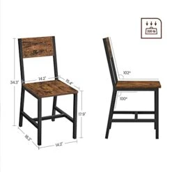 VASAGLE Dining Chair Set Of 2, Rustic Wood Chairs With Metal Steel Frame, Easy To Assemble, Stable, Comfortable Seat, Modern Farmhouse Chair For Kitchen, Bedroom, Living Room, Rustic Brown And Black 9 VASAGLE Dining Chair Set Of 2, Rustic Wood Chairs With Metal Steel Frame, Easy To Assemble, Stable, Comfortable Seat, Modern Farmhouse Chair For Kitchen, Bedroom, Living Room, Rustic Brown And Black -Best Furniture Store 41Roy5UKOXL