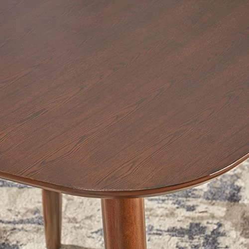 Christopher Knight Home Bass Mid Century Modern Square Faux Wood Dining Table, Walnut Finish, 35.75D X 35.75W X 30H In 6 Christopher Knight Home Bass Mid Century Modern Square Faux Wood Dining Table, Walnut Finish, 35.75D X 35.75W X 30H In - Image 6