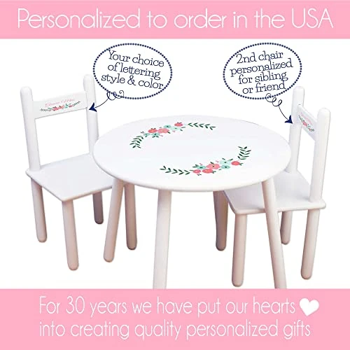Personalized Tea Party Childrens White Table And Chair Set 5 Personalized Tea Party Childrens White Table And Chair Set - Image 5