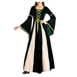 JEGULV Renaissance Dress Women Fairy, 2023 Halloween Womens Vintage Medieval Irish Over Dress Peasant Maxi Dress Ball Gown