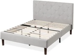 INUS Shalini Upholstered Platform Bed Frame / Mattress Foundation / Wood Slat Support / No Box Spring Needed / Easy Assembly, Dark Grey, Queen 22 INUS Shalini Upholstered Platform Bed Frame / Mattress Foundation / Wood Slat Support / No Box Spring Needed / Easy Assembly, Dark Grey, Queen -Best Furniture Store 41SYQylw3cL. AC