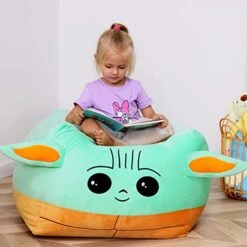 Stuffed Animal Toys Storage Kids Bean Bag Chairs Cover Large Size 24 X 24 Inch Stuffable Zipper Bean Bag For Organizing Kids Plush Toys Blankets Towels Clothes Home Supplies(No Beans) -Best Furniture Store 41SdqJh4W9L