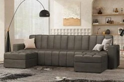 HONBAY Modular Sectional Sofa U Shaped Couch With Reversible Chaise Oversized Modular Sofa With Ottoman, Dark Grey -Best Furniture Store 41SrN2k8T2L. AC