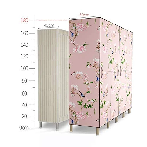 HMGGDD Simple Cloth Wardrobe Steel Pipe Thickened Reinforced Steel Frame Storage Hanging Wardrobe Home Oxford Cloth 2 HMGGDD Simple Cloth Wardrobe Steel Pipe Thickened Reinforced Steel Frame Storage Hanging Wardrobe Home Oxford Cloth - Image 2