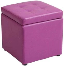 Collic Foot Stool Storage Stool, Multi-Functional Leather Sofa Stool Cover Home Porch Change Shoe Bench Footstool 30X30X35Cm,Practicalniture/Purple