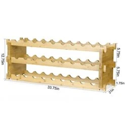 Finnhomy Wine Rack 27-Bottle 3-Tier Natural Bamboo Display Wine Storage Shelves Stackable Wine Bottle Holder -Best Furniture Store 41T8lVpsdoL
