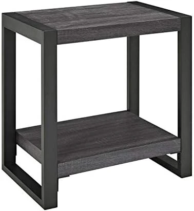 Walker Edison Industrial Wood End Side Accent Table Living Room Entryway Kitchen Dining Room Console Living Room, 24 Inch, Charcoal 4 Walker Edison Industrial Wood End Side Accent Table Living Room Entryway Kitchen Dining Room Console Living Room, 24 Inch, Charcoal - Image 4