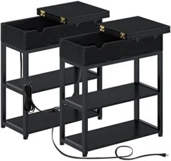 Rolanstar End Table With Charging Station, Narrow Nightstand, Flip Top Side Table With USB Ports And Storage Shelves For Small Spaces, Living Room, Bedroom (Rustic Brown) 15 Rolanstar End Table With Charging Station, Narrow Nightstand, Flip Top Side Table With USB Ports And Storage Shelves For Small Spaces, Living Room, Bedroom (Rustic Brown) -Best Furniture Store 41TL5a9HtiL. AC