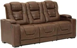Signature Design By Ashley Owner's Box Faux Leather Power Reclining Sofa With Adjustable Headrest, Brown -Best Furniture Store 41TMAofWumL. AC