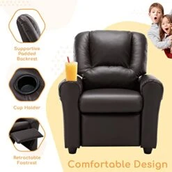 JC Home 70217-2023 Kids Recliner, Choccy -Best Furniture Store 41TVLT7z6RL