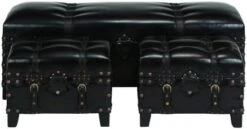 Deco 79 Wood Vintage Faux Leather Cabinet With Leather Buckle Straps And Stud Details, 32" X 17" X 31", Dark Brown -Best Furniture Store 41TWSy8IHHL. AC