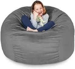 Lumaland Luxurious Giant 7ft Bean Bag Chair With Microsuede Cover - Ultra Soft, Foam Filling, Washable Jumbo Bean Bag Sofa For Kids, Teenagers, Adults - Sack Chair For Dorm, Family Room - Dark Grey 25 Lumaland Luxurious Giant 7ft Bean Bag Chair With Microsuede Cover - Ultra Soft, Foam Filling, Washable Jumbo Bean Bag Sofa For Kids, Teenagers, Adults - Sack Chair For Dorm, Family Room - Dark Grey -Best Furniture Store 41TWrru2v4L. AC