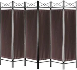 Legacy Decor 4 Panel Metal And Woven Fabric Room Divider With Two Way Hinges White Color -Best Furniture Store 41TXIjO9InL. AC