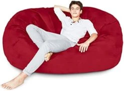 Lumaland Luxurious Giant 7ft Bean Bag Chair With Microsuede Cover - Ultra Soft, Foam Filling, Washable Jumbo Bean Bag Sofa For Kids, Teenagers, Adults - Sack Chair For Dorm, Family Room - Dark Grey 22 Lumaland Luxurious Giant 7ft Bean Bag Chair With Microsuede Cover - Ultra Soft, Foam Filling, Washable Jumbo Bean Bag Sofa For Kids, Teenagers, Adults - Sack Chair For Dorm, Family Room - Dark Grey -Best Furniture Store 41TeV0laTL. AC