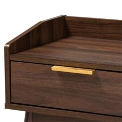 Baxton Studio Lena Mid-Century Modern Walnut Brown Finished 1-Drawer Wood Nightstand -Best Furniture Store 41TyeMkP3ML