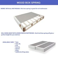 Fully Assembled Wood Traditional Box Spring/Foundation For Mattress, King Size, White -Best Furniture Store 41U3MGCsoiL