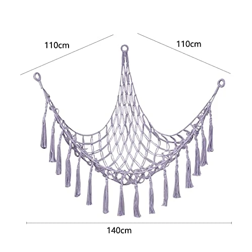D-GROEE Stuffed Animal Toy Hammock Storage Hammock With Tassel Handmade Cotton Rope Corner Hanging Stuffed Animal Toy Organizer Net Bag Home Decor Purple 2 D-GROEE Stuffed Animal Toy Hammock Storage Hammock With Tassel Handmade Cotton Rope Corner Hanging Stuffed Animal Toy Organizer Net Bag Home Decor Purple - Image 2