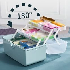 Household -Capacity Care Small Emergency Dormitory Portable Medicine Storage Box Extra Blue -Best Furniture Store 41UEBg6RlWL