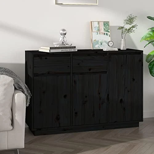 FIRBNUS Highboard Black 43.5"x13.8"x46.1" Kitchen Storage Cabinets Pantry Cabinets Kitchen Pantry Sideboard Cabinet Storage Furniture Wooden Storage Cabinet Tall Cabinet Solid Wood Pine 12 FIRBNUS Highboard Black 43.5"x13.8"x46.1" Kitchen Storage Cabinets Pantry Cabinets Kitchen Pantry Sideboard Cabinet Storage Furniture Wooden Storage Cabinet Tall Cabinet Solid Wood Pine - Image 12
