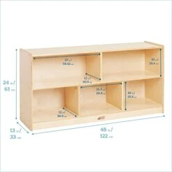ECR4Kids 5-Compartment Mobile Storage Cabinet, 24in, Classroom Furniture, Natural -Best Furniture Store 41UH4lD6VJL
