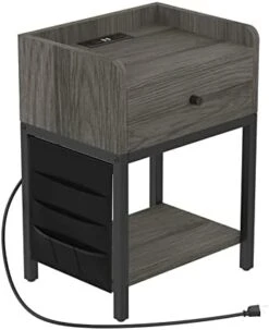 Furniouse End Table With Charging Station,Sofa Side Table With USB Ports And Outlets,Nightstand Sofa Table With Drawer And Side Pocketfor Living Room, Study, Bedroom, Industrial(Gray) 9 Furniouse End Table With Charging Station,Sofa Side Table With USB Ports And Outlets,Nightstand Sofa Table With Drawer And Side Pocketfor Living Room, Study, Bedroom, Industrial(Gray) -Best Furniture Store 41UaFdu8h L. AC