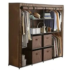 Ris Plaza WR-G002 Hanger Rack, Rack, Storage, Wardrobe, Width 68.9 X Height 66.7 Inches (174 X 167 Cm), Brown