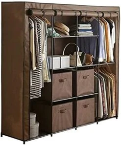 Ris Plaza WR-G002 Hanger Rack, Rack, Storage, Wardrobe, Width 68.9 X Height 66.7 Inches (174 X 167 Cm), Brown -Best Furniture Store 41UdgVh5msL. AC