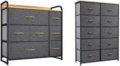 Fabric Dresser With 7 Drawers- Furniture Storage Tower, Chest Of Drawer, Organizer Unit, Living Room & Closets & Fabric Dresser With 5 Drawers - Storage Tower Light Grey -Best Furniture Store 41UktvZHOpL. AC