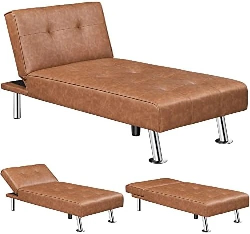 Yaheetech Faux Leather Sectional Sofa Couch Sectional Living Room Furniture Set Convertible Futon Sofa Beds With Chaise Lounge, Brown 7 Yaheetech Faux Leather Sectional Sofa Couch Sectional Living Room Furniture Set Convertible Futon Sofa Beds With Chaise Lounge, Brown - Image 7