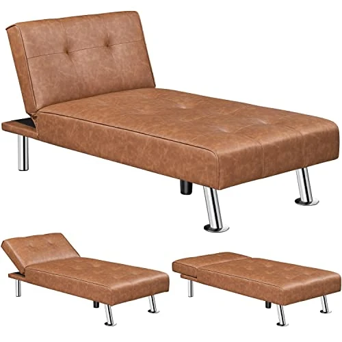 Yaheetech Faux Leather Sectional Sofa Couch Sectional Living Room Furniture Set Convertible Futon Sofa Beds With Chaise Lounge, Brown 1 Yaheetech Faux Leather Sectional Sofa Couch Sectional Living Room Furniture Set Convertible Futon Sofa Beds With Chaise Lounge, Brown