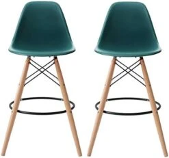 2xhome - Set Of Two (2) -Black- 25" Seat Height Molded Plastic Modern Counter Stools With Backs And Armless Natural Legs Wood Eiffel Legs Dowel-Leg 29 2xhome - Set Of Two (2) -Black- 25" Seat Height Molded Plastic Modern Counter Stools With Backs And Armless Natural Legs Wood Eiffel Legs Dowel-Leg -Best Furniture Store 41V06je7vaL. AC