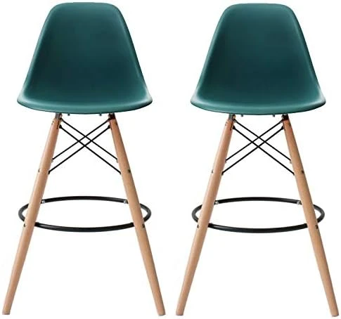 2xhome - Set Of Two (2) -Black- 25" Seat Height Molded Plastic Modern Counter Stools With Backs And Armless Natural Legs Wood Eiffel Legs Dowel-Leg 15 2xhome - Set Of Two (2) -Black- 25" Seat Height Molded Plastic Modern Counter Stools With Backs And Armless Natural Legs Wood Eiffel Legs Dowel-Leg - Image 15