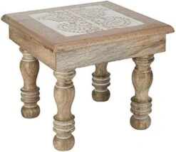 SAVON Wood Stool Footrest Footstool Adults Small Table Tree Of Life White -Best Furniture Store 41VGiHYE WL. AC