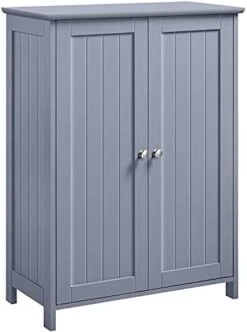 Topeakmart Bathroom Floor Cabinet Double Doors Free-Standing Storage Cabinet With Adjustable Shelves, Anti-toppling Design, Gray 10 Topeakmart Bathroom Floor Cabinet Double Doors Free-Standing Storage Cabinet With Adjustable Shelves, Anti-toppling Design, Gray -Best Furniture Store 41VJ5IqEHS. AC