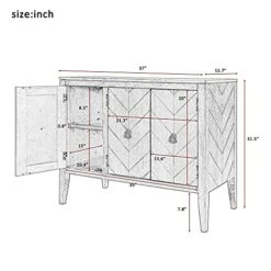 Knocbel Vintage Storage Cabinet With 3 Doors And Adjustable Shelf, Entry Hallway Foyer Console Table Buffet Sideboard Cupboard Coffee Bar, 99lbs Weight Capacity (Navy Blue) 11 Knocbel Vintage Storage Cabinet With 3 Doors And Adjustable Shelf, Entry Hallway Foyer Console Table Buffet Sideboard Cupboard Coffee Bar, 99lbs Weight Capacity (Navy Blue) -Best Furniture Store 41VJRXWfiVS