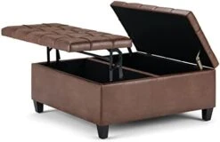 SIMPLIHOME Harrison 36 Inch Wide Square Coffee Table Lift Top Storage Ottoman In Upholstered Slate Grey Tufted Linen Look Fabric For The Living Room, Transitional 24 SIMPLIHOME Harrison 36 Inch Wide Square Coffee Table Lift Top Storage Ottoman In Upholstered Slate Grey Tufted Linen Look Fabric For The Living Room, Transitional -Best Furniture Store 41VUZ7uYRhL. AC