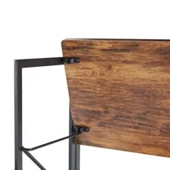 4 Tier Folding Bookshelf, Industrial Metal Book Shelf For Storage, Folding Bookcase For Organization And Storage, Rustic Wooden Metal Book Case For Living Room Office, 11.8 D X 23.6 W X 49.8 H Inches -Best Furniture Store 41VUvVjpOiL