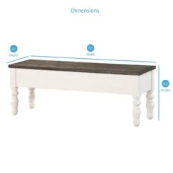 Steve Silver Joanna Storage Bench Dining, Two-Tone Ivory And Charcoal -Best Furniture Store 41VXJSqdALL