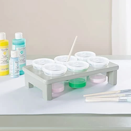 MARTHA STEWART Kids' Jr. Art Center With Stools And Bins - Creamy White: Storage Bins, Paper Roller, And Paint Cups, Toddlers Work Station - Children's Wooden Learning Furniture 5 MARTHA STEWART Kids' Jr. Art Center With Stools And Bins - Creamy White: Storage Bins, Paper Roller, And Paint Cups, Toddlers Work Station - Children's Wooden Learning Furniture - Image 5