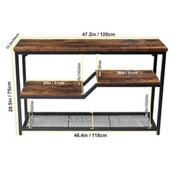 Tektalk Console Table Industrial Sofa Side Table With Metal Mesh Shelves Frame Easy Assembly For Hallway Entryway Living Room - Rustic Brown 7 Tektalk Console Table Industrial Sofa Side Table With Metal Mesh Shelves Frame Easy Assembly For Hallway Entryway Living Room - Rustic Brown -Best Furniture Store 41Vcb02xF2S
