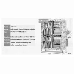 N/A Fashion Oxford Cloth Cabinet 4-Layer Simple Combination Wardrobe Dormitory Bedroom Convenient Storage Cabinet Home Furniture -Best Furniture Store 41Vpm3ty23L