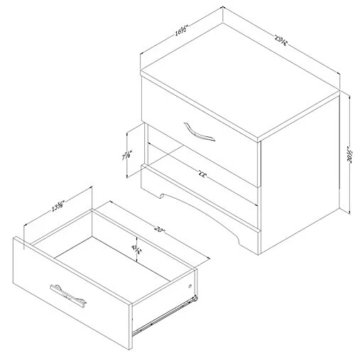 Pemberly Row Small Nightstand Table With Drawer For Bedroom, Wood Bed Side Table With Open Storage Space, Black 3 Pemberly Row Small Nightstand Table With Drawer For Bedroom, Wood Bed Side Table With Open Storage Space, Black - Image 3