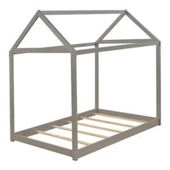 Merax House Bed Frame Floor Bed For Kids And Toddler. Wood Twin Bed Frame For Boys And Girls, House Shaped, Twin And Full -Best Furniture Store 41VwiJ9orvL