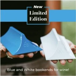 | A Table Top Wine Rack That’s Just Like Bookends For Wine For Up To 9 Bottles. (Sparkling White)