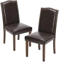 OLIXIS Dining Chairs Set Of 4, Living Room Chairs, Dining Room Chairs, Upholstered Fabric Dining Chairs, Parsons Chairs With Nailhead Trim And Wood Legs, Modern Armless Kitchen Side Chair, Dark Brown -Best Furniture Store 41W1ketIkeL. AC